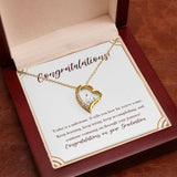 "Today Is A Milestone" Graduation Necklace Gift From Family Parents Friends Forever Love Pendant Jewelry Box