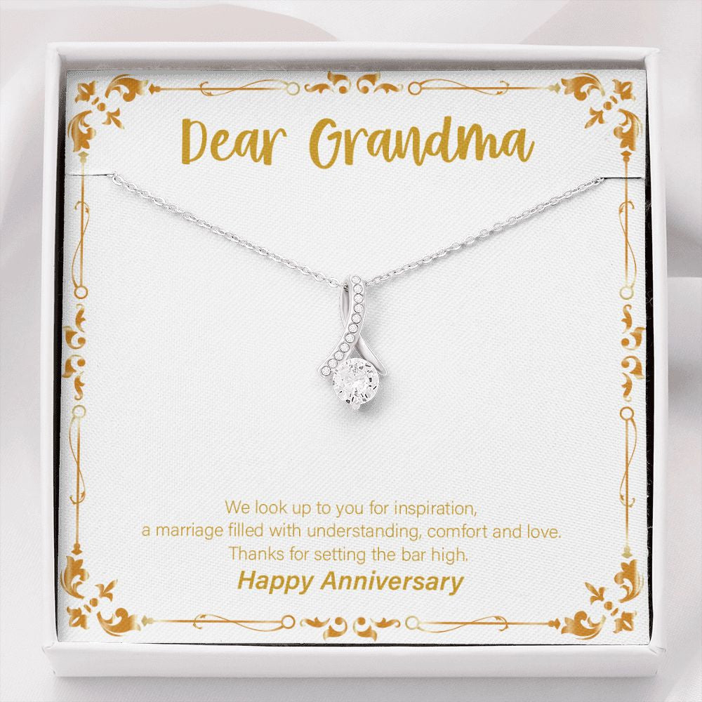 "Marriage Filled With Love" Grandmother Wedding Anniversary Necklace Gift From Granddaughter Grandson Alluring Beauty Pendant Jewelry Box