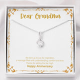 "Marriage Filled With Love" Grandmother Wedding Anniversary Necklace Gift From Granddaughter Grandson Alluring Beauty Pendant Jewelry Box