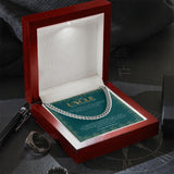 "God Has Chosen" Uncle Wedding Day Necklace Gift From Nephew Niece Cuban Link Chain Jewelry Box