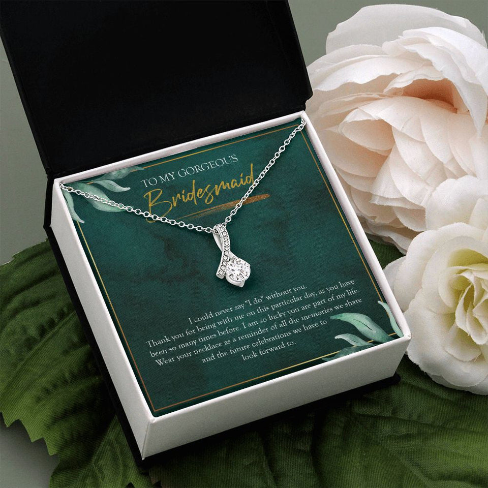 "Look Forward To" Gorgeous Bridesmaid Wedding Day Necklace Gift From Bride Alluring Beauty Pendant Jewelry Box