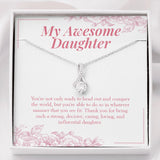 "Ready To Conquer The World" Awesome Daughter Necklace Gift From Mom Dad Alluring Beauty Pendant Jewelry Box Birthday Graduation Christmas Wedding