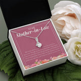 "Love You As My Own Mom" Mother In Law Necklace Gift From Daughter-In-Law Son-In-Law Alluring Beauty Pendant Jewelry Box Birthday Christmas Thanksgiving Anniversary