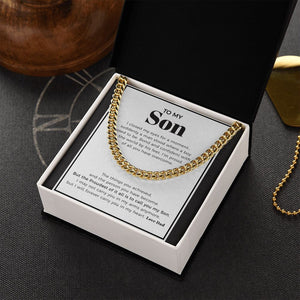 "A Boy Used To Be" Son Graduation Necklace Gift From Mom Dad Parents Cuban Link Chain Jewelry Box