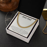 "Inspiration For All Of Us" Dad Retirement Necklace Gift From Son Daughter Children Cuban Link Chain Jewelry Box