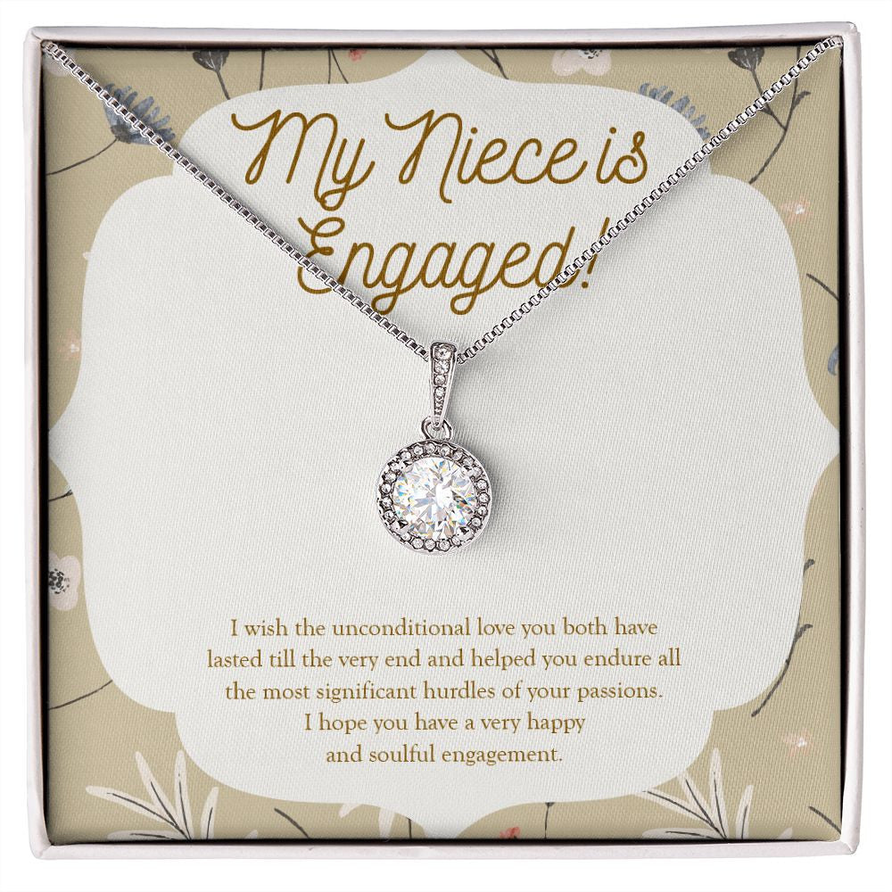 "Most Significant Hurdles" Niece Engagement Necklace Gift From Uncle Aunt Eternal Hope Pendant Jewelry Box