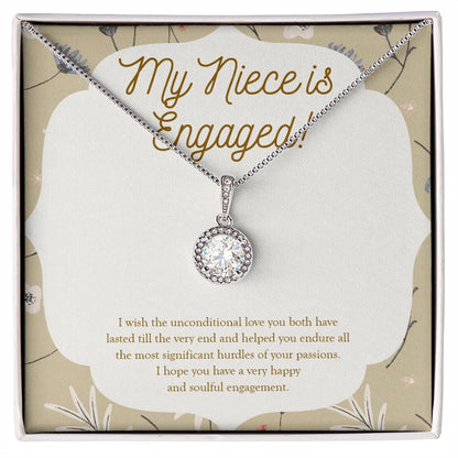 "Most Significant Hurdles" Niece Engagement Necklace Gift From Uncle Aunt Eternal Hope Pendant Jewelry Box