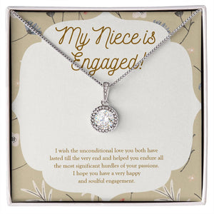 "Most Significant Hurdles" Niece Engagement Necklace Gift From Uncle Aunt Eternal Hope Pendant Jewelry Box