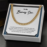 "Privilege Of Being An Extra-Mom" Bonus Son Necklace Gift From Mom Dad Cuban Link Chain Jewelry Box Birthday Graduation Christmas New Year