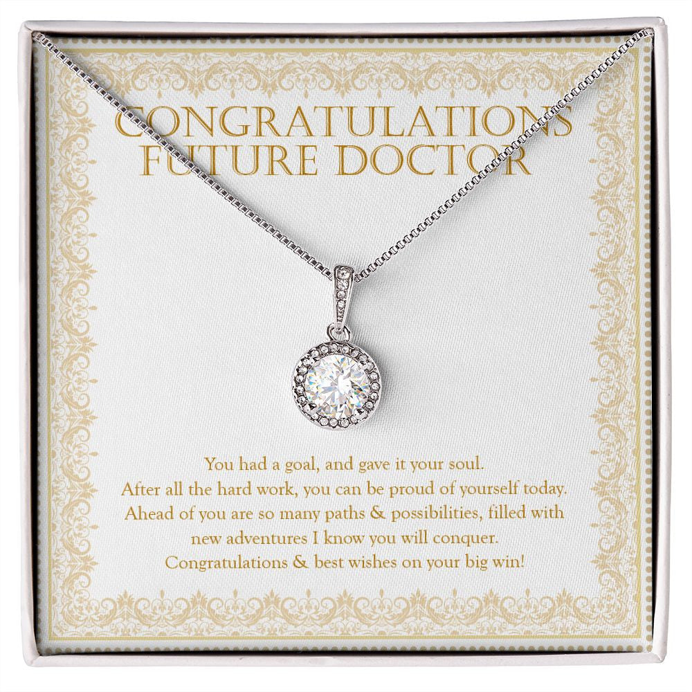 "Proud Of Yourself" Future Doctor Graduation Necklace Gift From Mom Dad Friends Classmates Grandparents Eternal Hope Pendant Jewelry Box