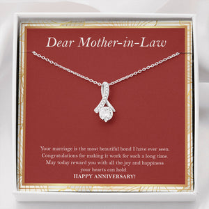"Making It Work" Mother In Law Wedding Anniversary Necklace Gift From Daughter-In-Law Son-In-Law Alluring Beauty Pendant Jewelry Box