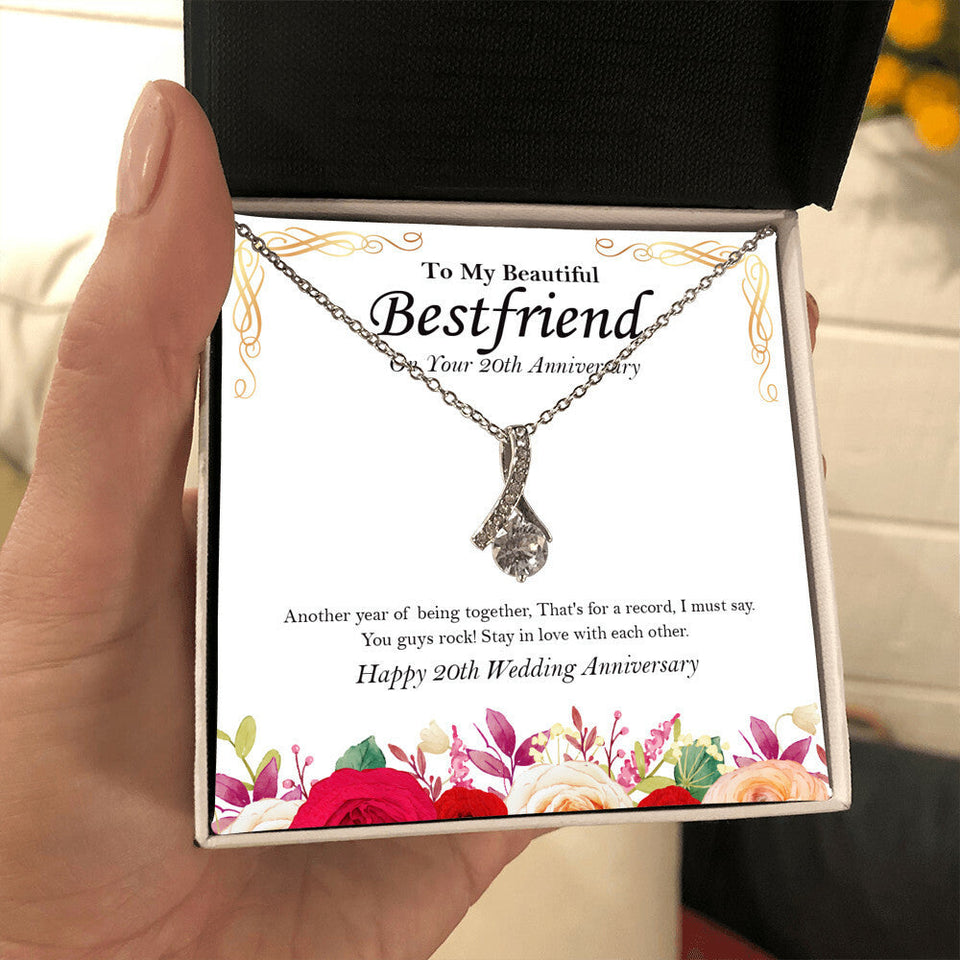 "That's a Record" Beautiful Bestfriend 20th Wedding Anniversary Necklace Gift From Bestie BFF Soul Sister Alluring Beauty Pendant Jewelry Box