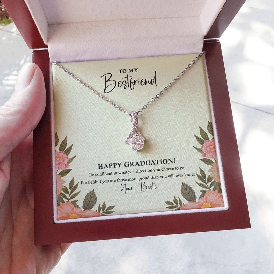 "Be Confident" Bestfriend Graduation Necklace Gift From BFF Friend Soul Sister Bestie Alluring Beauty Pendant Jewelry Box