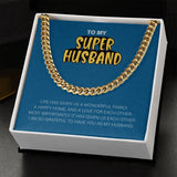 "Life has given me you" Super Husband Necklace Gift From Wife Cuban Link Chain Jewelry Box Thanksgiving Christmas Birthday Fathers Day