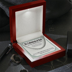 "Everlasting Joy" Unbiological Dad 20th Wedding Anniversary Necklace Gift From Daughter Son Cuban Link Chain Jewelry Box