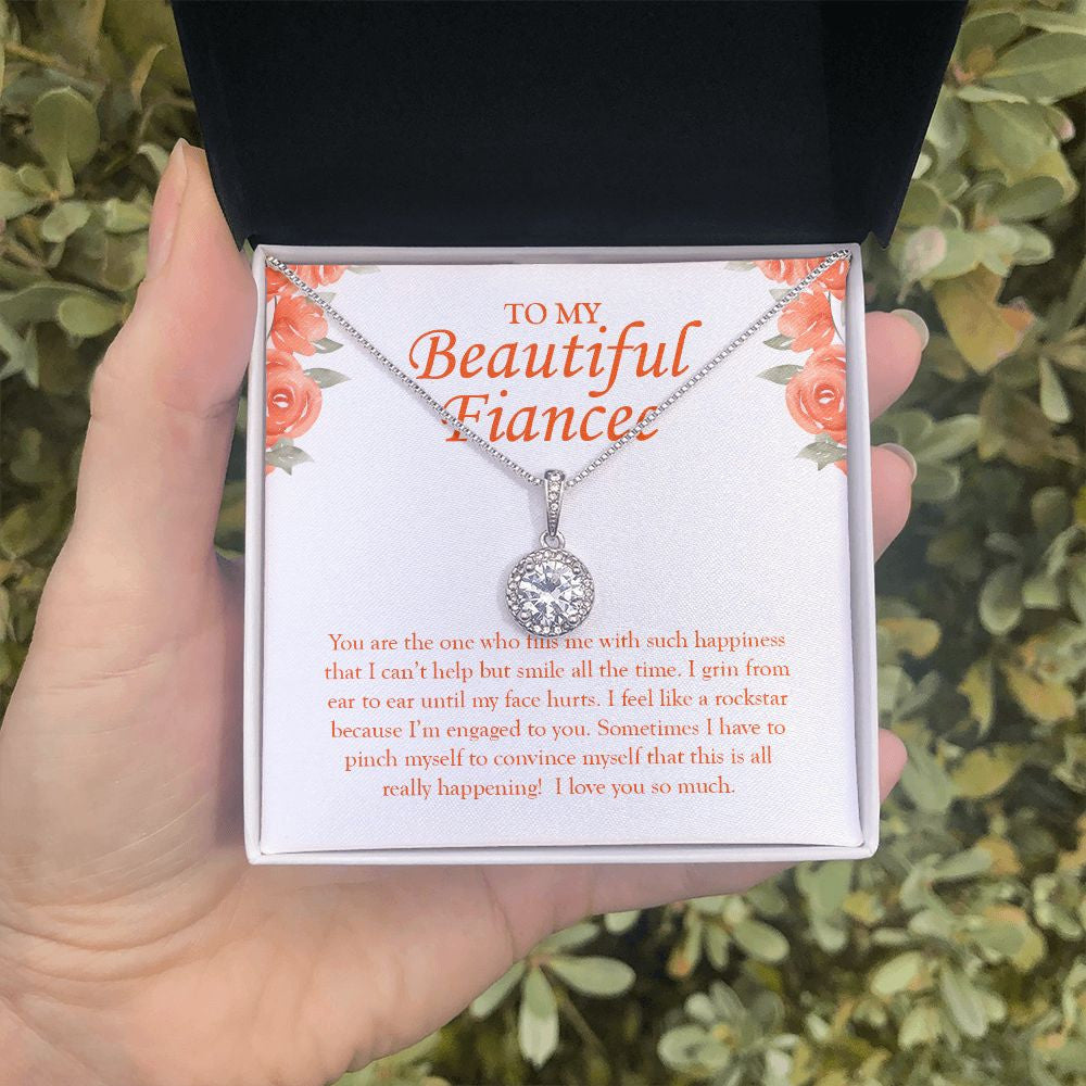 "Fills Me with Such Happiness" Beautiful Fiancee Necklace Gift From Fiance Boyfriend Future Husband Eternal Hope Pendant Jewelry Box Wedding Engagement Birthday Valentines