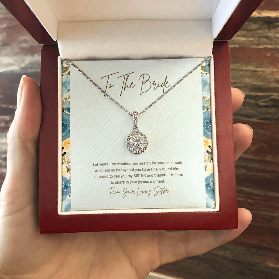 "Finally Found Him" Bride Wedding Day Necklace Gift From Sister Eternal Hope Pendant Jewelry Box