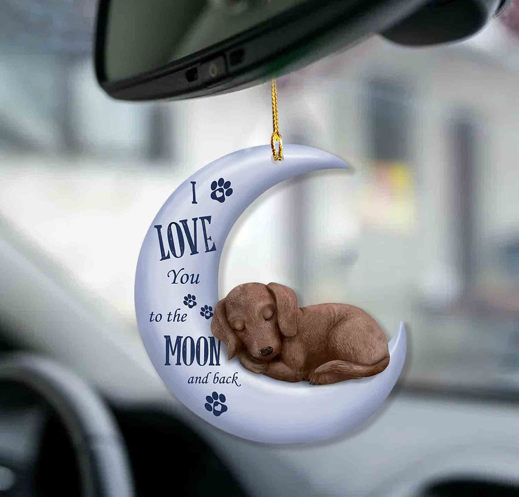 Dachshund Moon Back Dachshund Lover Dog Moms Two Sided Ornament