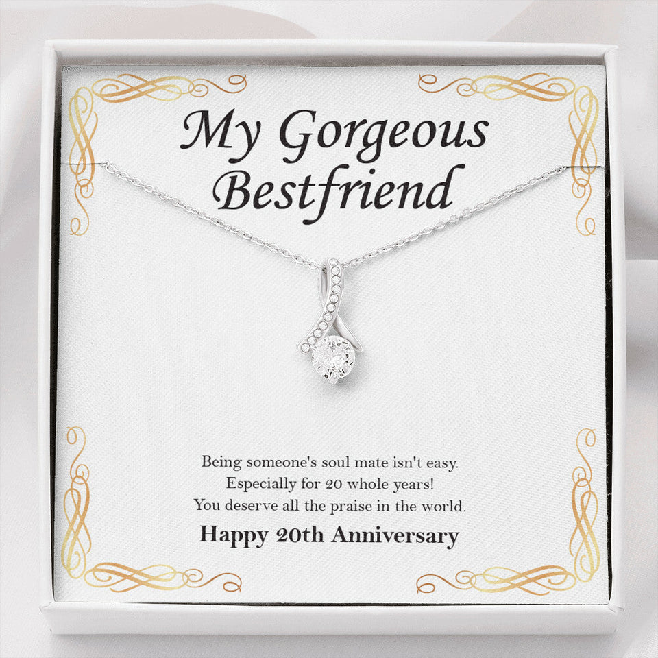 "Someone's Soulmate" Gorgeous Bestfriend 20th Wedding Anniversary Necklace Gift From Bestie BFF Soul Sister Alluring Beauty Pendant Jewelry Box