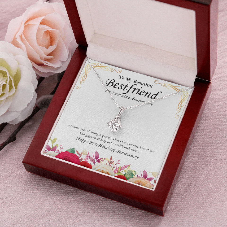"That's a Record" Beautiful Bestfriend 20th Wedding Anniversary Necklace Gift From Bestie BFF Soul Sister Alluring Beauty Pendant Jewelry Box
