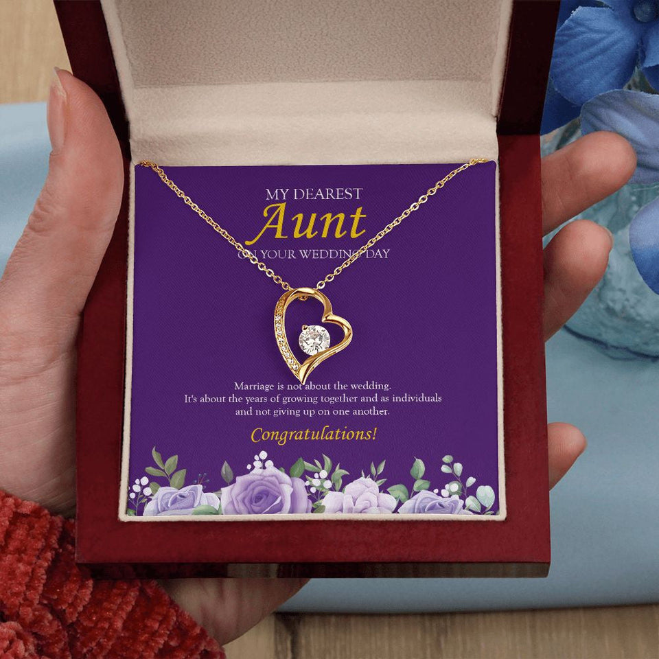 "Not Giving Up" Aunt Wedding Day Necklace Gift From Nephew Niece Forever Love Pendant Jewelry Box