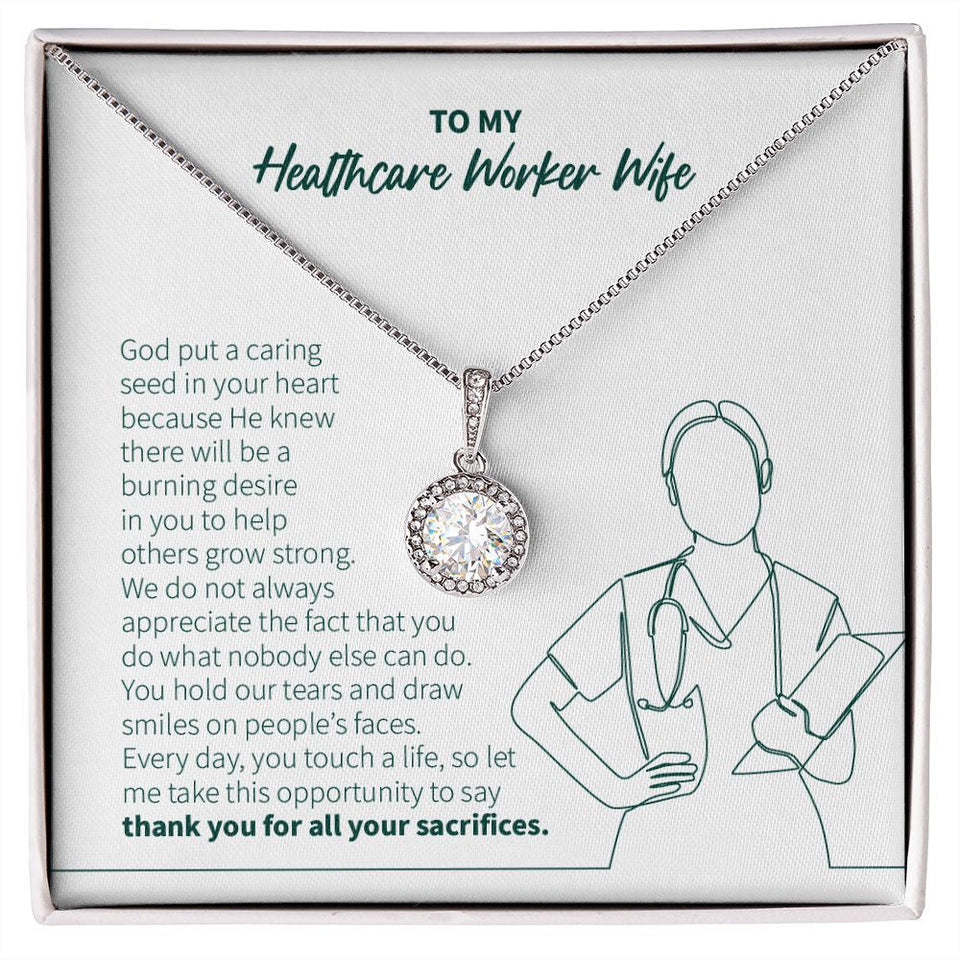 "Caring Seed In Your Heart" Healthcare Worker Wife Necklace Gift From Husband Eternal Hope Pendant Jewelry Box Thanksgiving Christmas Birthday New Year