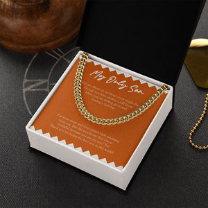 "Every Single Day" Only Son Necklace Gift From Mom Dad Cuban Link Chain Jewelry Box Christmas Thanksgiving New Year Birthday