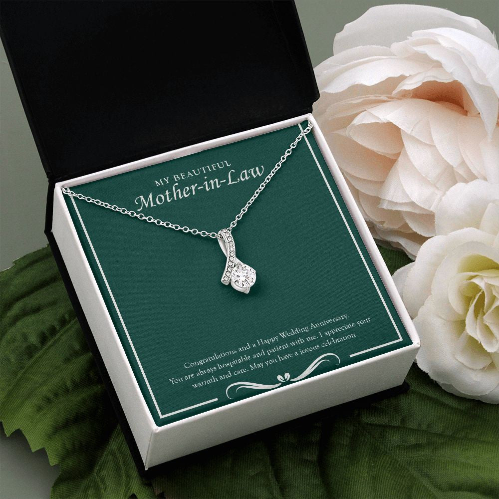 "Joyous Celebration" Beautiful Mother In Law Wedding Anniversary Necklace Gift From Daughter-in-law Son-in-law Alluring Beauty Pendant Jewelry Box