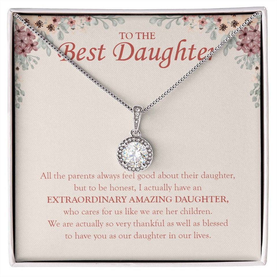 "Blessed To Have You" Best Daughter Necklace Gift From Mom Dad Eternal Hope Pendant Jewelry Box Birthday Graduation Christmas Wedding