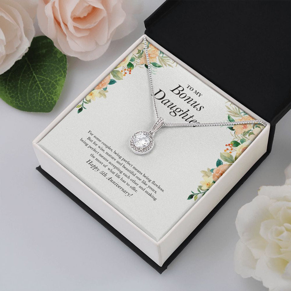 "Accepting Each Other" Bonus Daughter 5th Wedding Anniversary Necklace Gift From Mom Dad Eternal Hope Pendant Jewelry Box