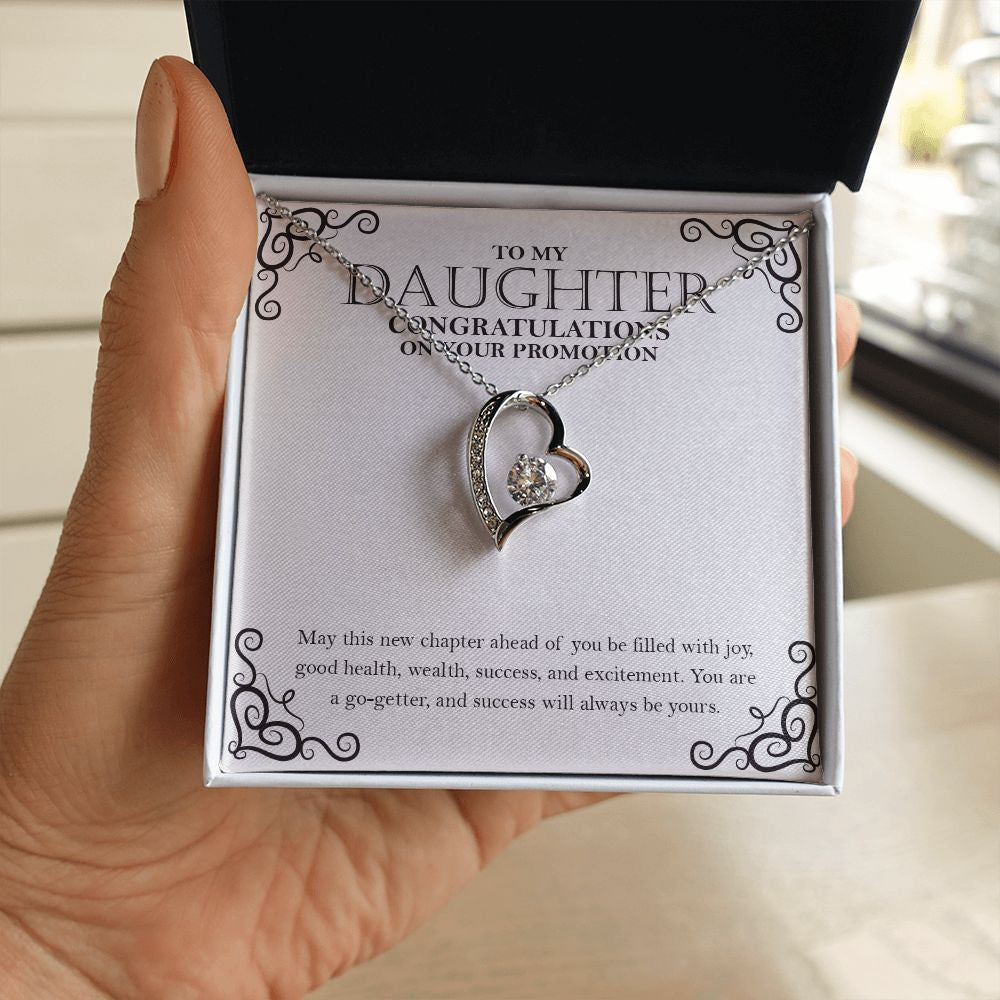 "New Chapter Ahead Of You" Daughter Promotion Necklace Gift From Mom Dad Forever Love Pendant Jewelry Box