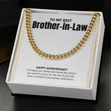 "Person To Annoy For Life" Best Brother In Law Wedding Anniversary Necklace Gift From Sister-In-Law Brother-In-Law Cuban Link Chain Pendant Jewelry Box