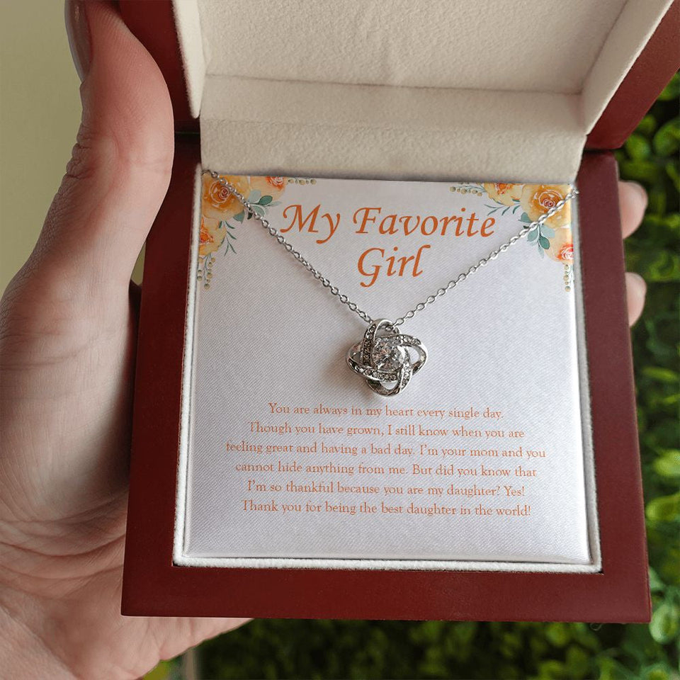 "Every Single Day" Favorite Girl Necklace Gift From Mom Dad Forever Love Pendant Jewelry Box Birthday Graduation Christmas Wedding
