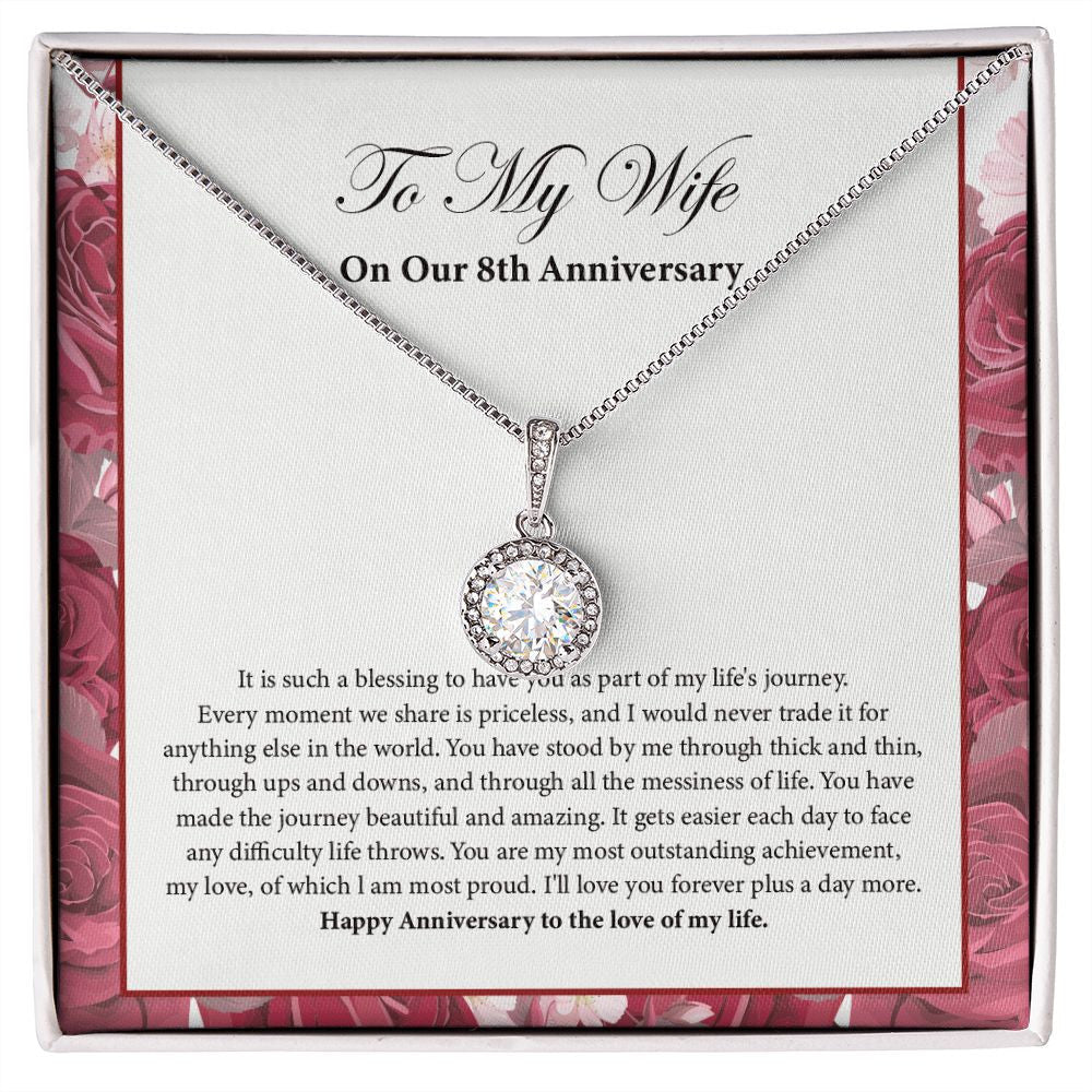 "Priceless Moment" Wife 8th Wedding Anniversary Necklace Gift From Husband Eternal Hope Pendant Jewelry Box