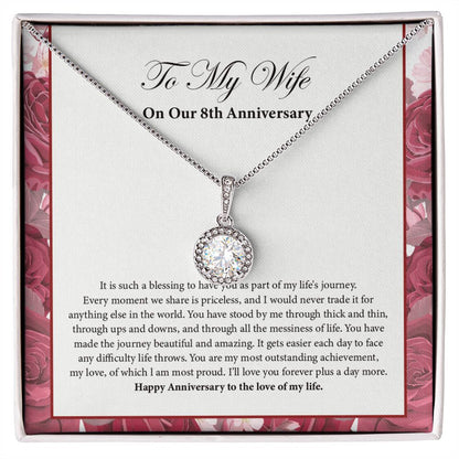"Priceless Moment" Wife 8th Wedding Anniversary Necklace Gift From Husband Eternal Hope Pendant Jewelry Box
