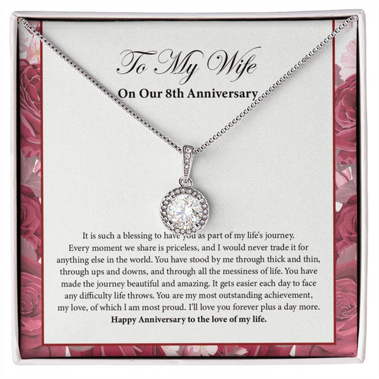 "Priceless Moment" Wife 8th Wedding Anniversary Necklace Gift From Husband Eternal Hope Pendant Jewelry Box
