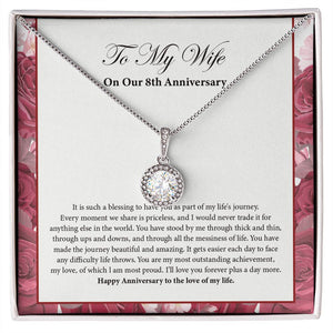 "Priceless Moment" Wife 8th Wedding Anniversary Necklace Gift From Husband Eternal Hope Pendant Jewelry Box