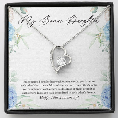 "Complement Each Others Soul" Bonus Daughter 10th Wedding Anniversary Necklace Gift From Mom Dad Parents Forever Love Pendant Jewelry Box