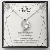 "Wonderful Memories" Wife Silver Wedding Anniversary Necklace Gift From Husband Forever Love Pendant Jewelry Box