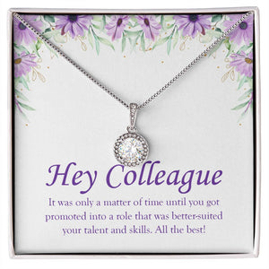 "Better Suited Your Talent And Skills" Colleague Job Promotion Necklace Gift From Co-worker Friends Eternal Hope Pendant Jewelry Box