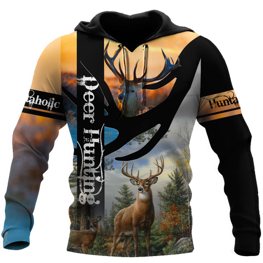 Hunting Gifts Deer Hunting Gifts Love Deer Hunting All Over Printed US Unisex Size Hoodie