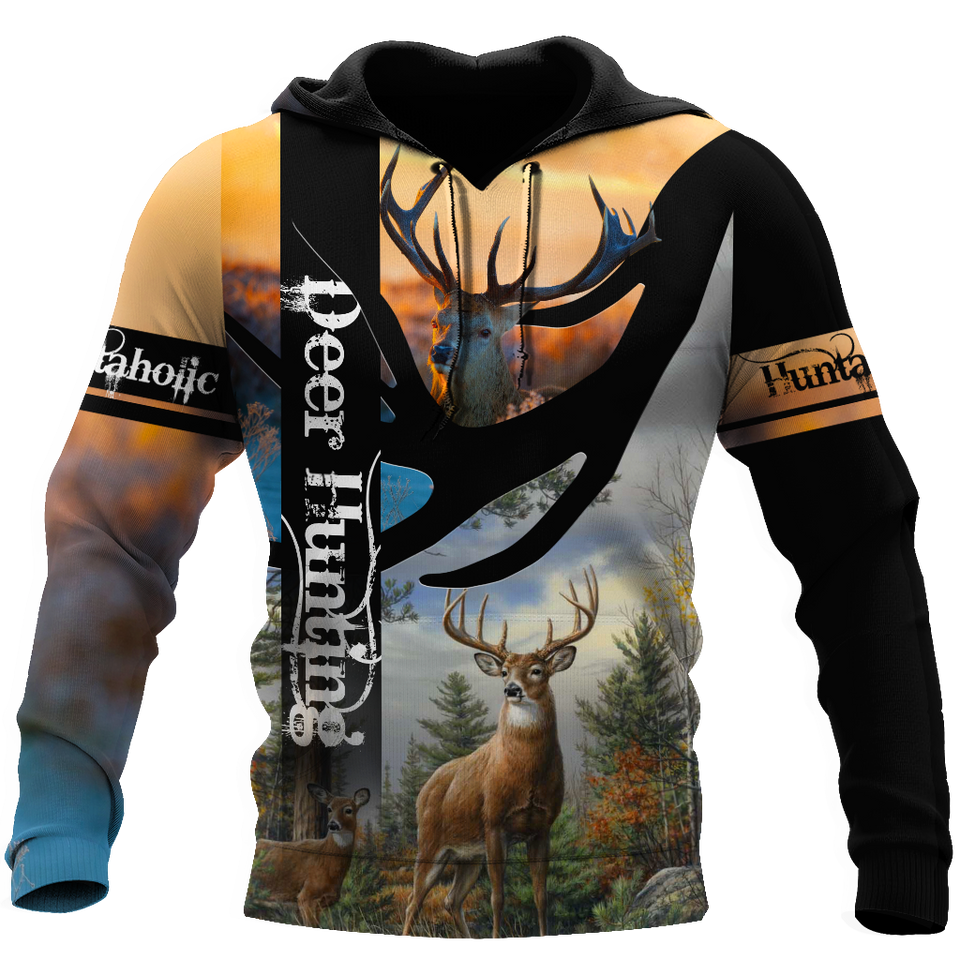 Hunting Gifts Deer Hunting Gifts Love Deer Hunting All Over Printed US Unisex Size Hoodie