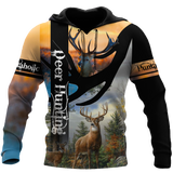 Hunting Gifts Deer Hunting Gifts Love Deer Hunting All Over Printed US Unisex Size Hoodie