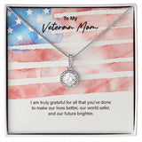 "You Make Our Lives Better" Veteran Mom Necklace Gift From Daughter Son Eternal Hope Pendant Jewelry Box Deployment Veterans Day Thanksgiving