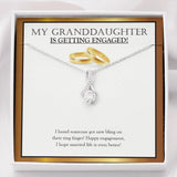 "Bling On The Finger" Granddaughter Engagement Necklace Gift From Grandpa Grandma Grandparents Alluring Beauty Pendant Jewelry Box