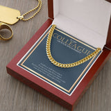 "Love In Your Heart" Colleague Engagement Necklace Gift From Co-worker Friend Cuban Link Chain Jewelry Box