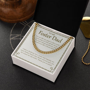 "Thicker Bonds Than Blood" Foster Dad Necklace Gift From Son Daughter Cuban Link Chain Jewelry Box Birthday Christmas Thanksgiving Valentines