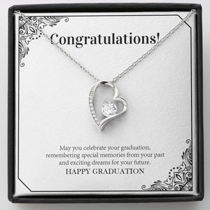 "Remembering Special Moments" Graduation Necklace Gift From Parents Grandparents Friends Family Teachers Forever Love Pendant Jewelry Box