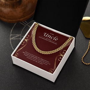 "Many Happy Memories" Uncle 30th Wedding Anniversary Necklace Gift From Niece Nephew Cuban Link Chain Jewelry Box