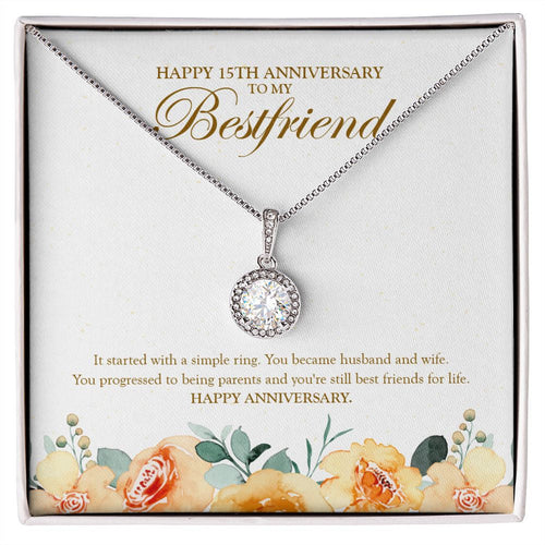 "To Being Parents" Bestfriend 15th Wedding Anniversary Necklace Gift From Bestie BFF Soul Sister Eternal Hope Pendant Jewelry Box